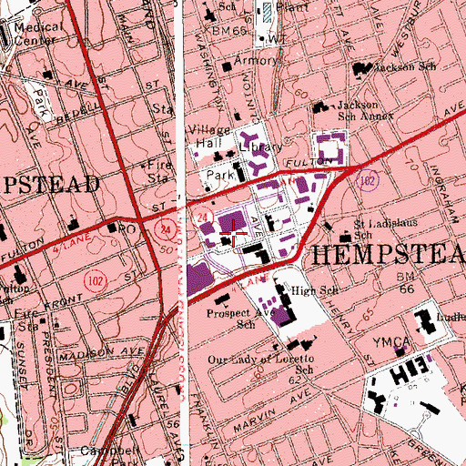 Topographic Map of Saint George's Episcopal Church, NY