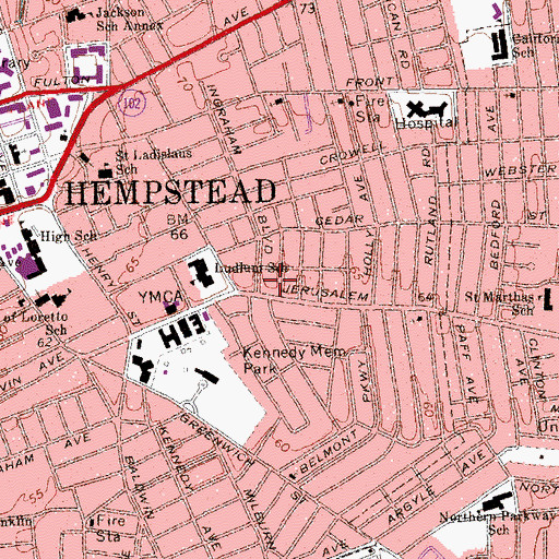 Topographic Map of Union Christian Church, NY