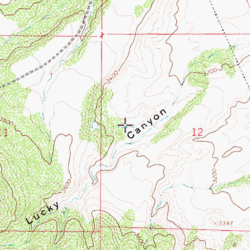 Topographic Map of Lucky Canyon Tanks, AZ