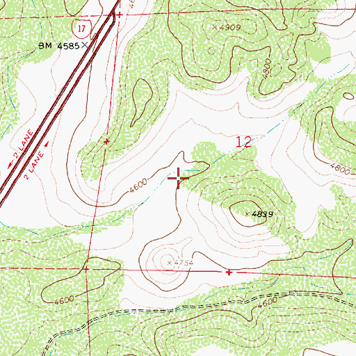 Topographic Map of Bates Windmill, AZ
