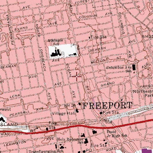 Topographic Map of Dean Street Chapel, NY