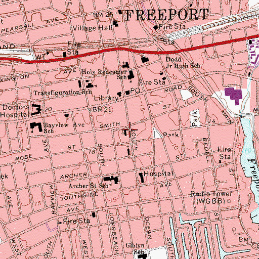 Topographic Map of First Presbyterian Church, NY