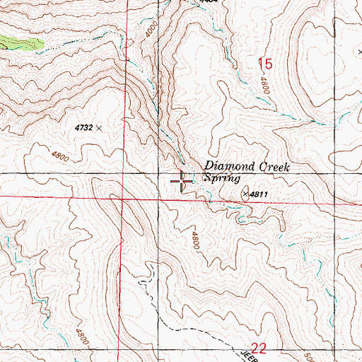 Topographic Map of Diamond Creek Spring, AZ