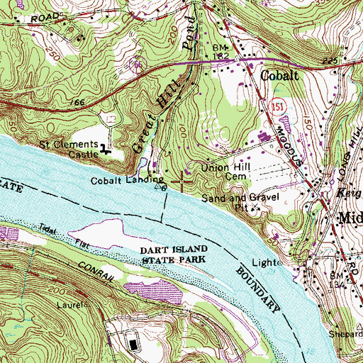 Topographic Map of Great Hill Pond Brook, CT