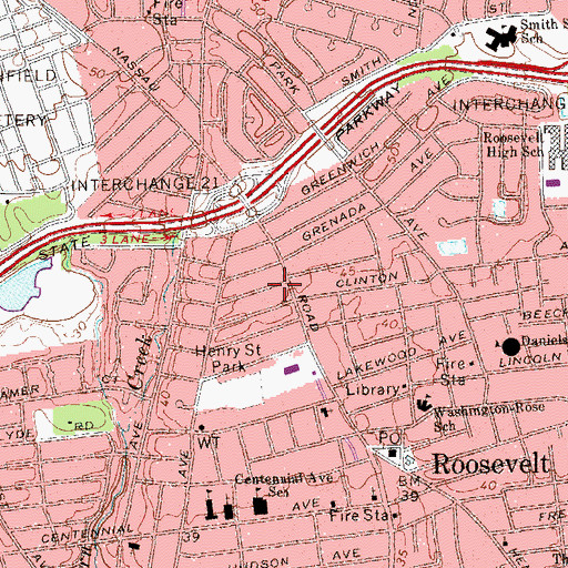Topographic Map of Powerhouse Church of God in Christ, NY