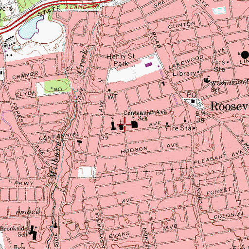Topographic Map of Queen of the Most Holy Rosary Roman Catholic Church, NY