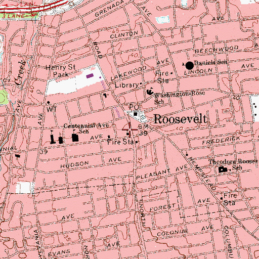 Topographic Map of Saint Paul Episcopal Church, NY