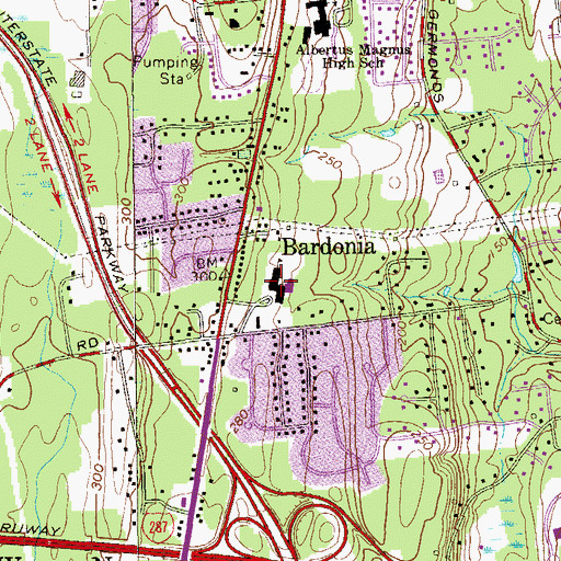 Topographic Map of Bardonia Elementary School, NY