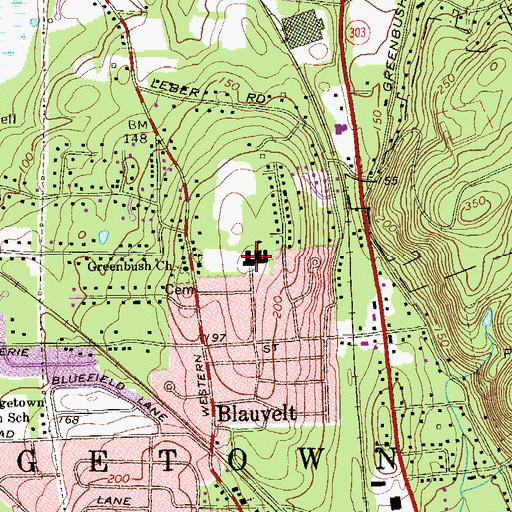 Topographic Map of Cottage Lane Elementary School, NY