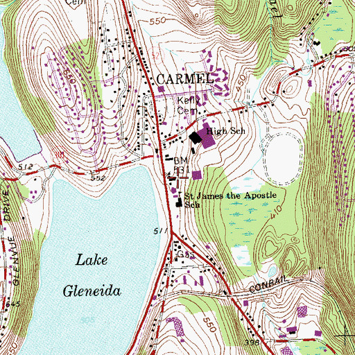 Topographic Map of Drew United Methodist Church, NY
