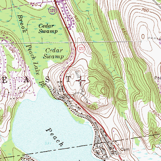 Topographic Map of Vails Grove Golf Course, NY