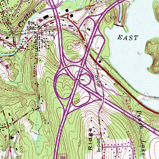 Topographic Map of Interchange 9, NY