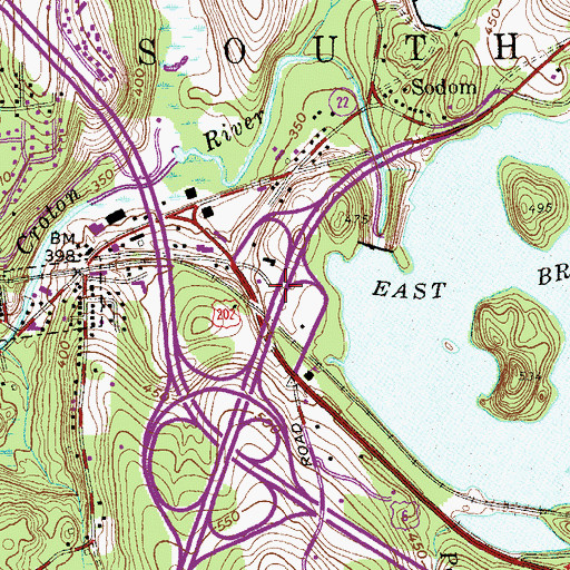 Topographic Map of Interchange 10, NY