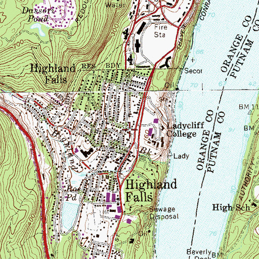 Topographic Map of Sacred Heart School, NY