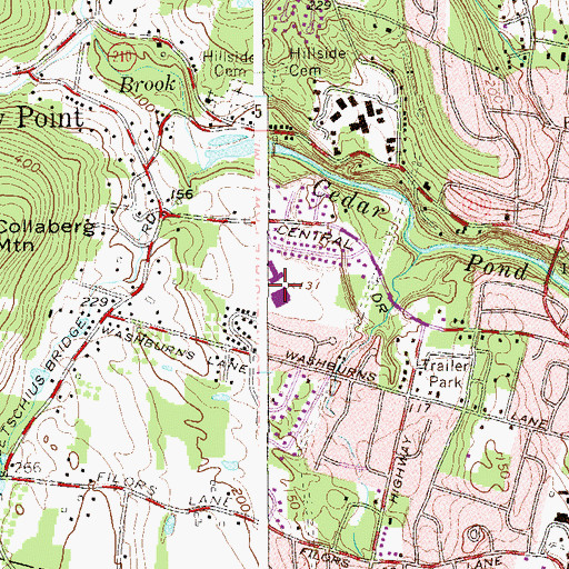 Topographic Map of James A Farley Middle School, NY