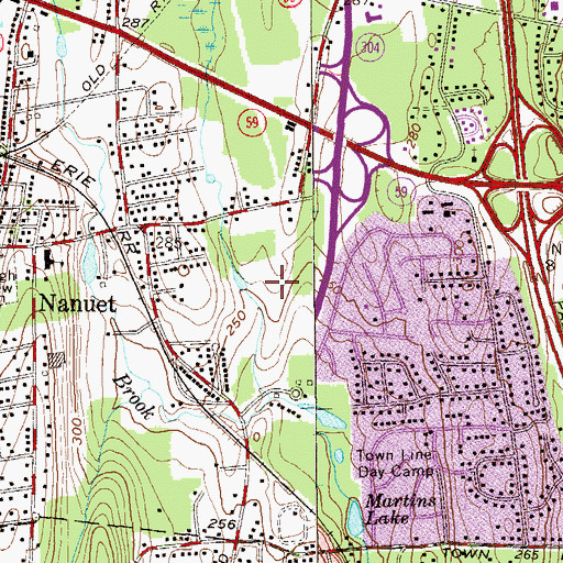 Topographic Map of Nanuet Senior High School, NY