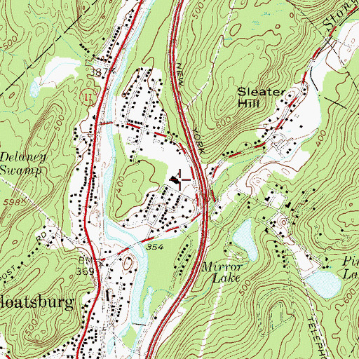 Topographic Map of Sloatsburg Elementary School, NY
