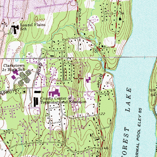 Topographic Map of Strawtown Elementary School, NY