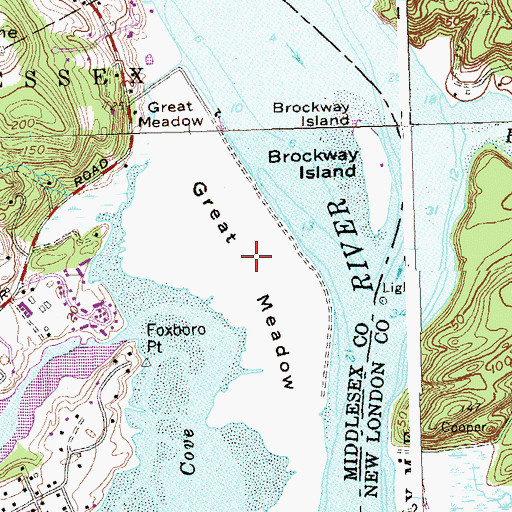 Topographic Map of Great Meadow, CT