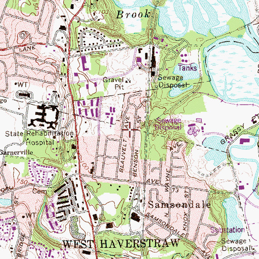 Topographic Map of West Haverstraw Elementary School, NY