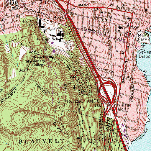 Topographic Map of Pardington Hall, NY