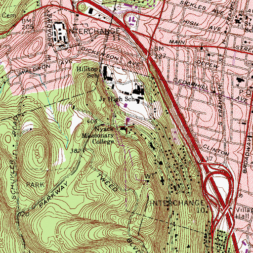 Topographic Map of Shuman Hall, NY