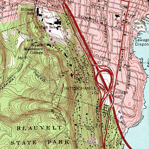 Topographic Map of Simpson Hall, NY