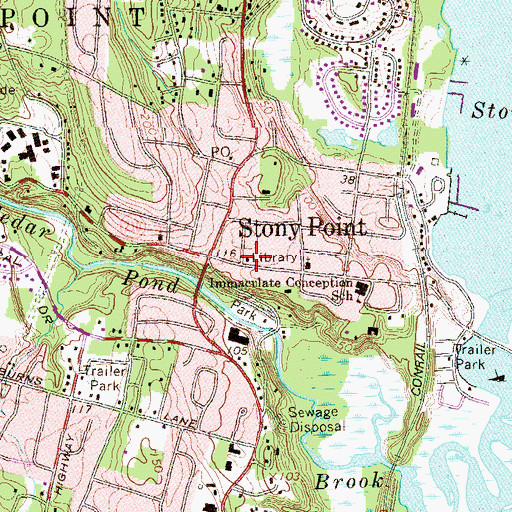 Topographic Map of Rose Memorial Library, NY