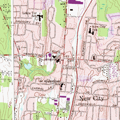 Topographic Map of Rockland County Courthouse, NY