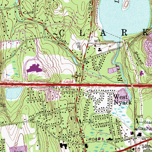 Topographic Map of Clarkstown Reformed Church, NY