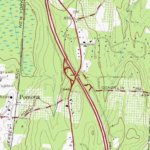 Topographic Map of Interchange 12, NY