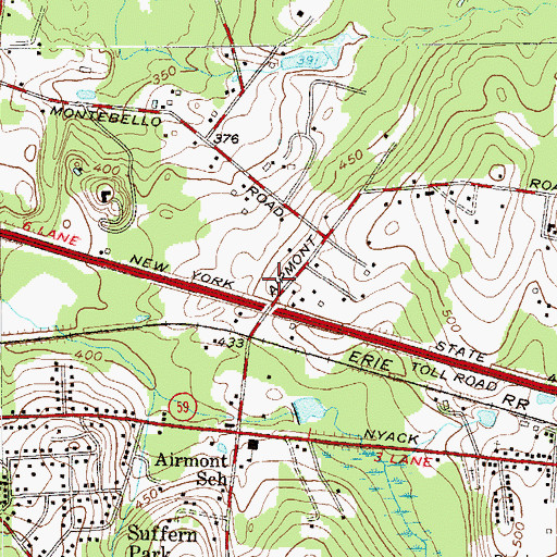 Topographic Map of Interchange 14B, NY