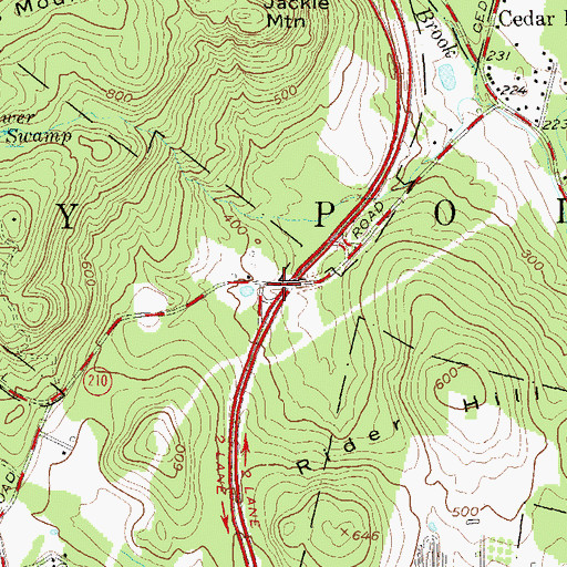 Topographic Map of Interchange 15, NY