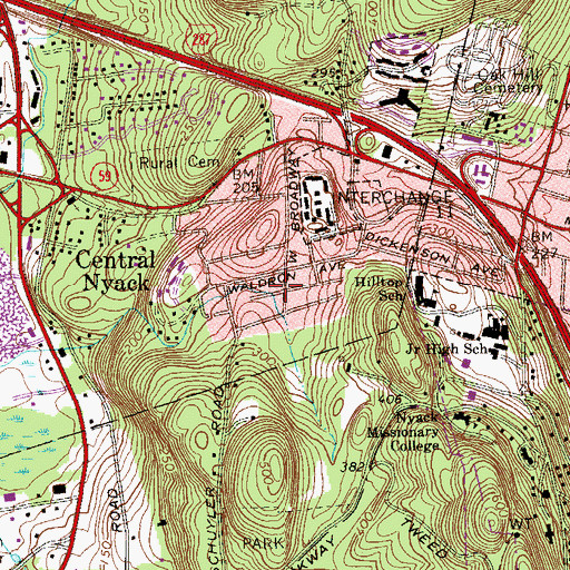 Topographic Map of Clarkstown Country Club (historical), NY