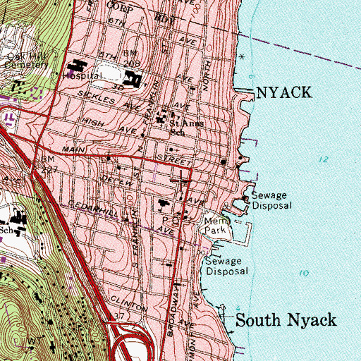 Topographic Map of First Reformed Church, NY