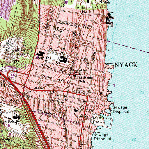 Topographic Map of Grace Episcopal Church, NY
