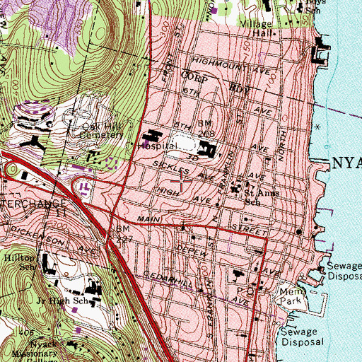 Topographic Map of Aldine Park, NY