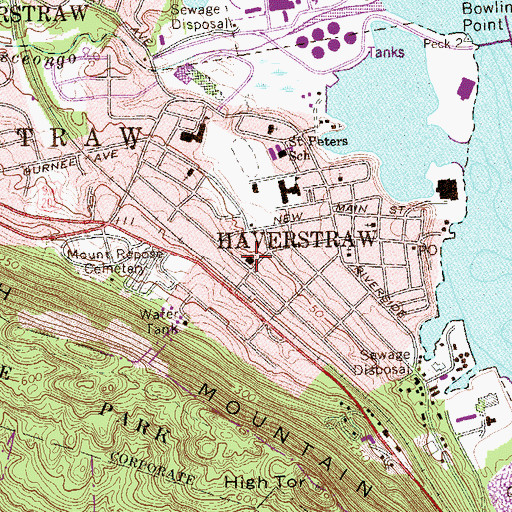 Topographic Map of Central Presbyterian Church, NY