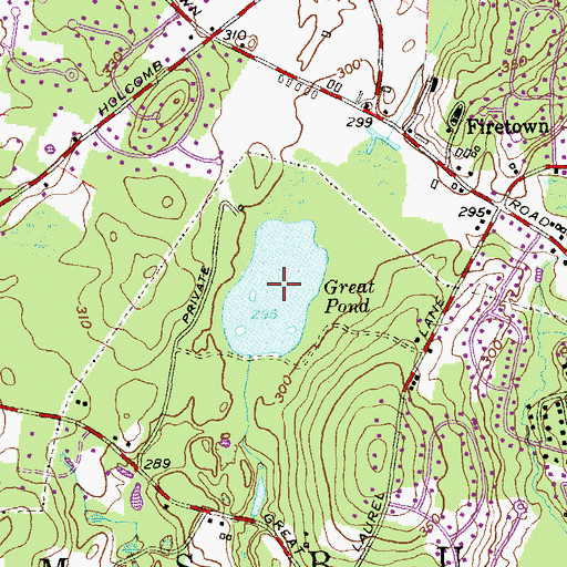 Topographic Map of Great Pond, CT