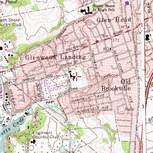 Topographic Map of Glenwood Landing Elementary School, NY