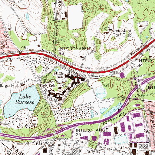 Topographic Map of William A Shine Great Neck South High School, NY