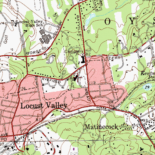 Topographic Map of Locust Valley Elementary School, NY