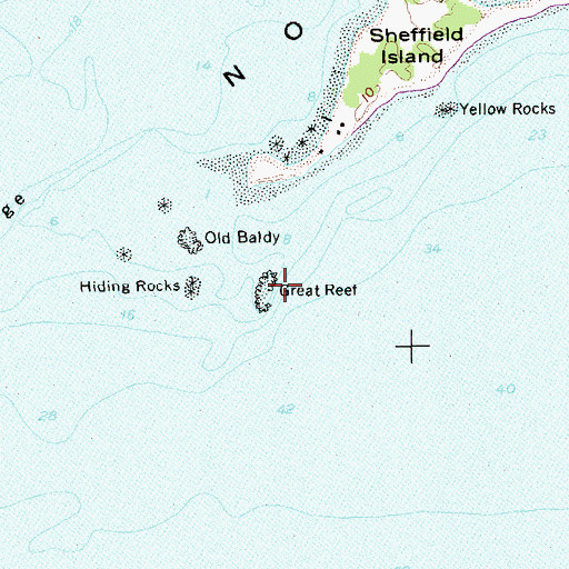 Topographic Map of Great Reef, CT