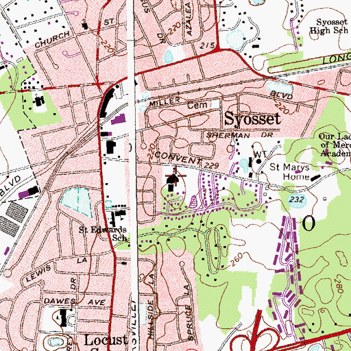 Topographic Map of Village Elementary School, NY