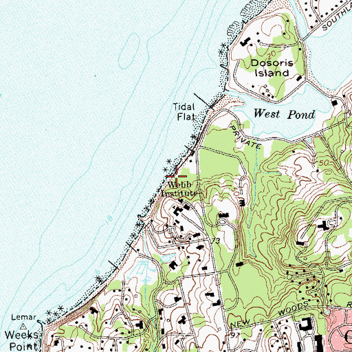 Topographic Map of Pratts Beach, NY