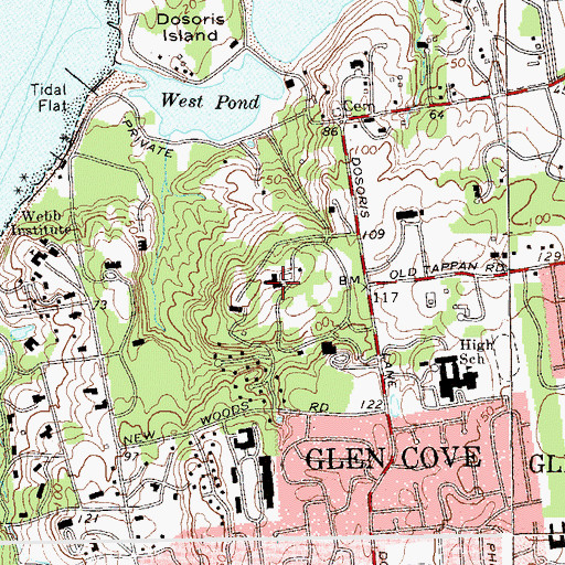 Topographic Map of Pratts Estate, NY