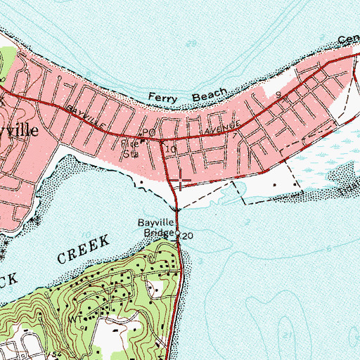 Topographic Map of Bayville Aquatic Club, NY