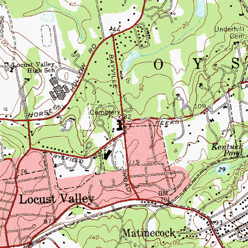 Topographic Map of Locust Valley School, NY