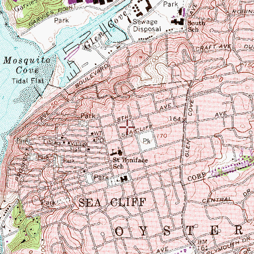 Topographic Map of Carpenters Neck, NY
