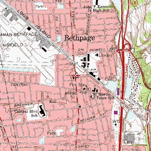Topographic Map of Saint Paul's Lutheran Church, NY